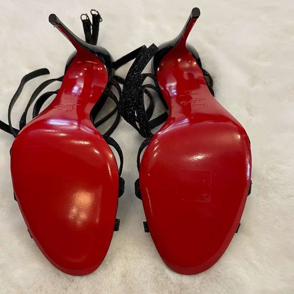 NIB Christian Louboutin Renee 100 black glitter - Picture 3 of 3